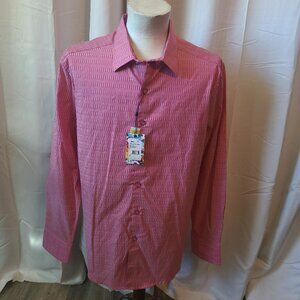 Men's Robert Graham Pico L/S Woven button front shirt XL - Magenta NWT